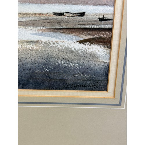 382 - A WATERCOLOUR ON PAPER OF SAILBOATS IN A HARBOUR, 

Mounted in a frame and glazed.