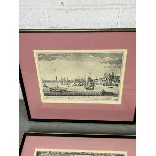 401 - FOUR DECORATIVE PRINTS OF LONDON AFTER EARLY ENGRAVINGS, 

Each mounted in frames and glazed (4)