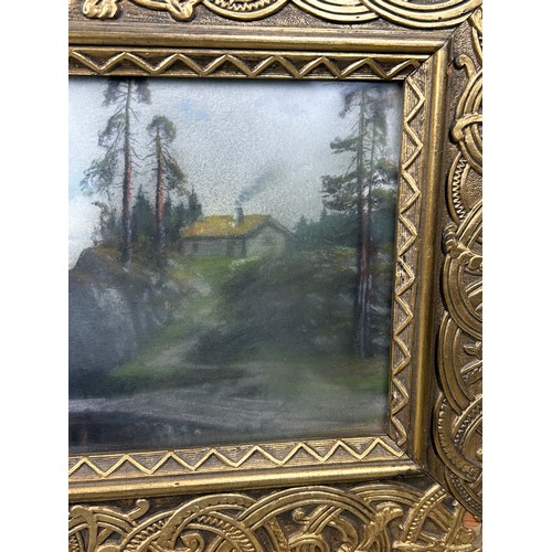 412 - PETER CARL HALLBERG (SWEDISH, 1809 - 1879), 'SWEDISH LANDSCAPE', pastel on card, signed 'Hallberg' (... 