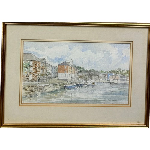 390 - JOAN PRYNN WATERCOLOUR PAINTING ON PAPER 'PADSTOW' 

28cm x 16cm