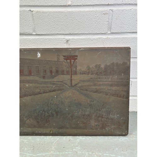 399 - TWO ETCHING PLATES DEPICTING JAMES CARTER AND CO SEED PLANT IN RAYNES PARK