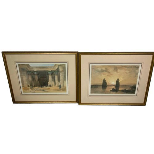 411 - DAVID ROBERTS R.A (SCOTTISH, 1796 - 1864) A PAIR OF LITHOGRAPHS, ONE TITLED 'GRAND PORTICO OF THE TE... 