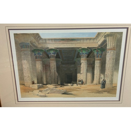 411 - DAVID ROBERTS R.A (SCOTTISH, 1796 - 1864) A PAIR OF LITHOGRAPHS, ONE TITLED 'GRAND PORTICO OF THE TE... 