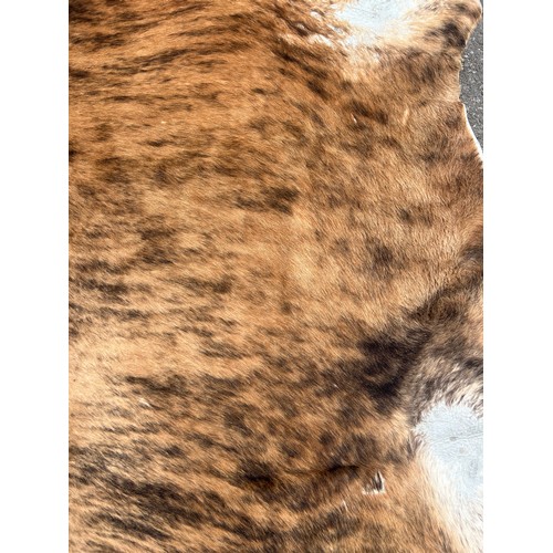 556 - A LARGE COW HIDE RUG,

190cm x 180cm