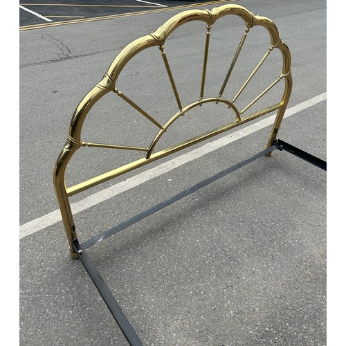 541 - AND SO TO BED: A LARGE BRASS HOLLYWOOD REGENCY STYLE BED, 

205cm x 125cm x 170cm