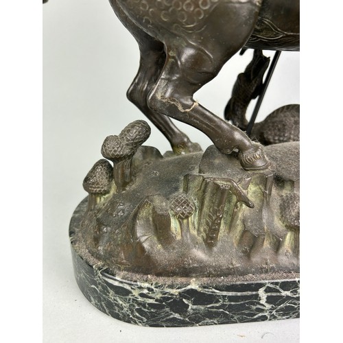 444 - IN THE MANNER OF ALFRED GILBERT (1854-1934) A LARGE BRONZE SCULPTURE OF ST GEORGE AND THE DRAGON, 

... 