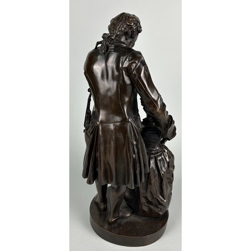 445 - A LARGE BRONZE BUST OF MOZART TEACHING A GIRL,

50cm x 20cm