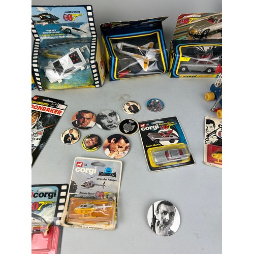 437 - A COLLECTION OF JAMES BOND CORGI TOYS AND BADGES (QTY)

To include James Bond 007 The Spy Who Loved ... 