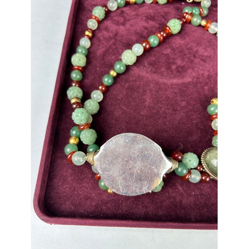 62 - A SILVER, SILVER GILT AND GEMSTONE NECKLACE BY EILEEN COYNE, 

With original case.