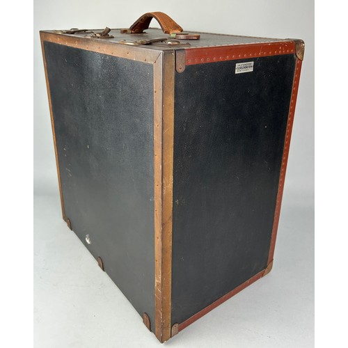 517 - AN ANTIQUE PORTABLE FILING TRUNK