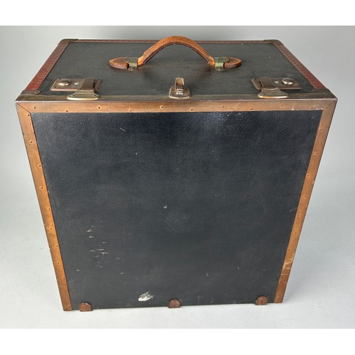 517 - AN ANTIQUE PORTABLE FILING TRUNK