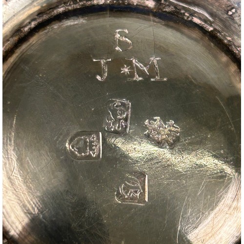 7 - A GEORGE II SILVER CHRISTENING CUP MARKED FOR WILLIAM SHAW II AND WILLIAM PRIEST, 

Later Victorian ... 