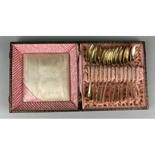 6 - A BOXED SET OF TWELVE E.VOGLER-BURGI ST. GALLEN TEA SPOONS, 

800 silver. Total weight: 210gms