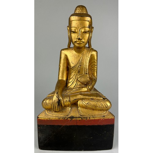 119 - A BURMESE SEATED FIGURE OF THE BUDDHA, 

With certificate supporting to date the piece to 17th/18th ... 