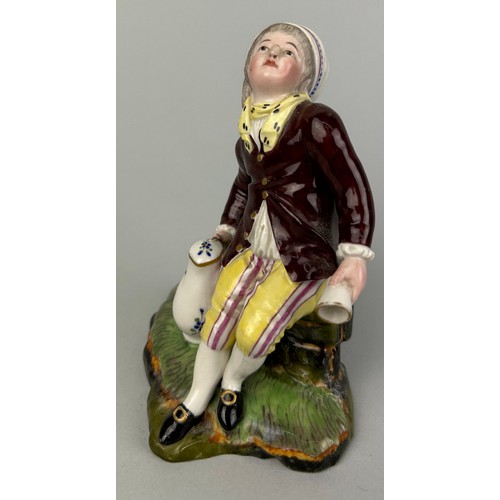 175 - A LATE 18TH CENTURY HOCHST FIGURE OF A BOY CARRYING A JUG AND CUP, 

Blue wheel mark to verso. 

11c... 