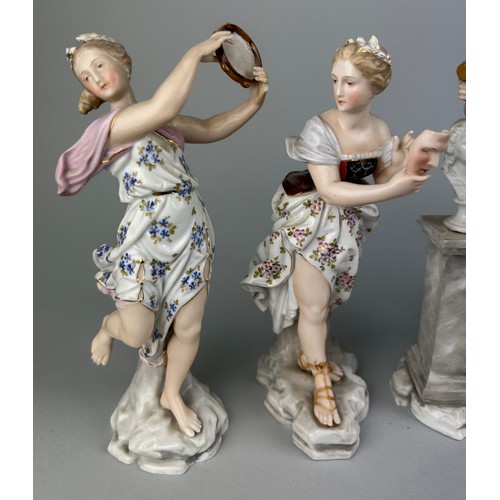 176 - A SET OF SIX PORCELAIN FIGURES OF LADIES MARKED FOR AELTESTE VOLKSTEDTE CIRCA 1900,

The ladies each... 