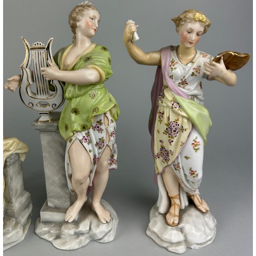 176 - A SET OF SIX PORCELAIN FIGURES OF LADIES MARKED FOR AELTESTE VOLKSTEDTE CIRCA 1900,

The ladies each... 