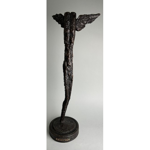 270 - OLBRAM ZOUBEK (CZECH 1926-2017), 

'KRISTIAN' A large bronze sculpture depicting a figure with wings...