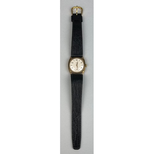 67 - A H&G 17 JEWELS GENTLEMAN'S WRISTWATCH 9CT GOLD, 

Weight (without movement and strap) 5.2gms