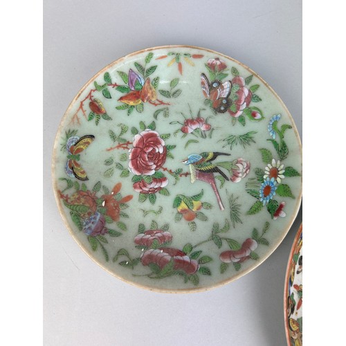 147 - AN EARLY 19TH CENTURY CHINESE PLATE AND TWO OTHERS, 

Largest 24cm x 24cm