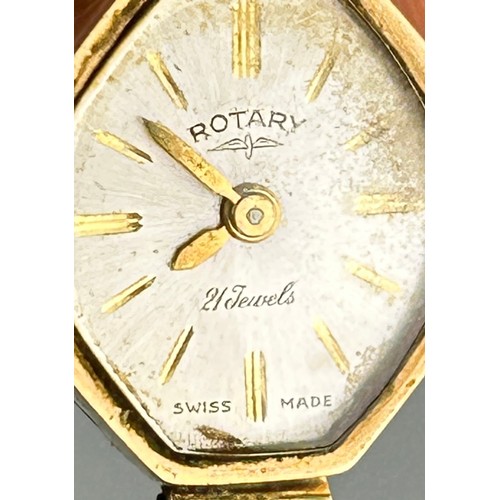 65 - A 9CT GOLD ROTARY 21 JEWELS LADIES WRISTWATCH,

Weight: 13.9gms