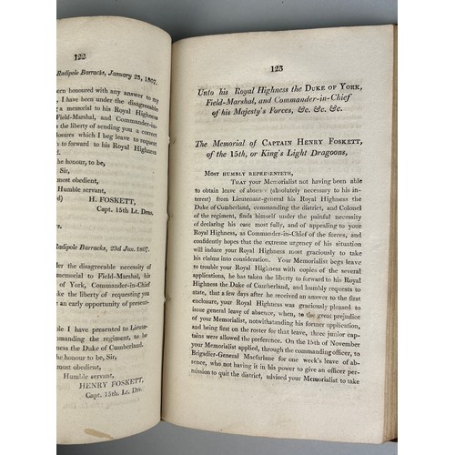 156 - TWO 19TH CENTURY LEATHER BOUND BOOKS WITH MILITARY INTEREST: 

Henry Foskett: 'The Rights of the Arm... 