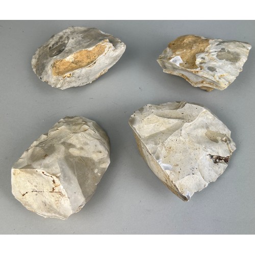 195 - A COLLECTION OF FOUR LARGE NEOLITHIC TOOLS OR AXES FROM FRANCE (12) 

Largest 10cm x 10cm