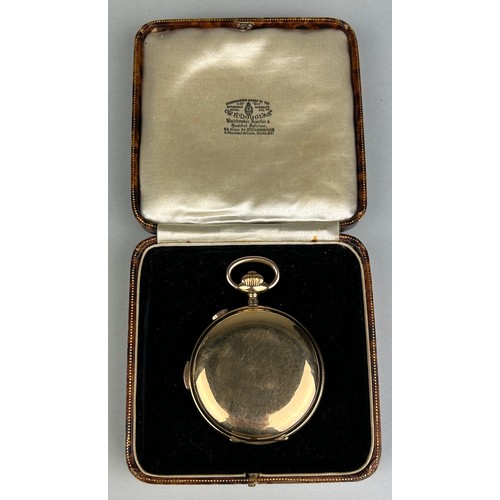 70 - AN 18CT GOLD QUARTER REPEATER POCKET WATCH 'LE PHARE', 

In antique case. 

No glass, 1/4 repeater m... 