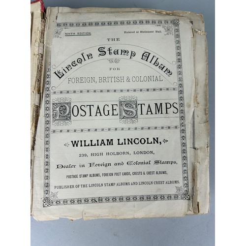 161 - AN ANTIQUE WORLD STAMP COLLECTION IN THE LINCOLN STAMP ALBUM, 

To include Australia swan, Heligolan... 