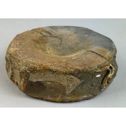 209 - A LARGE ICHTHYOSAUR VERTEBRA FOSSIL

10cm x 10cm x 4cm 

Found in a quarry in Oxfordshire, from an o... 