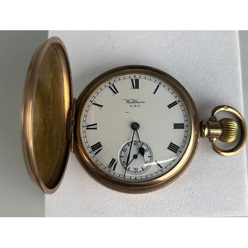 73A - A WALTHAM USA ROLLED GOLD POCKET WATCH, 

Weight 112gms