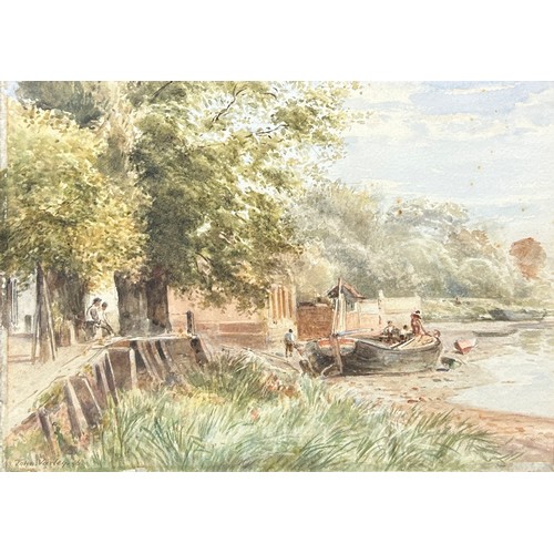 433 - JOHN VARLEY JUNIOR (1850-1933) A WATERCOLOUR PAINTING ON PAPER OF CHISWICK MALL, STRAND ON THE GREEN... 