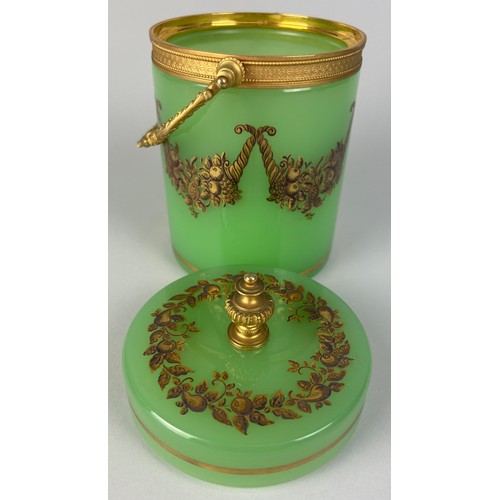 325 - AN ITALIAN MURANO GLASS ICE BUCKET WITH GILT BRASS MOUNTS AND HANDLES, 

22cm x 12cm 

Retailed by '... 