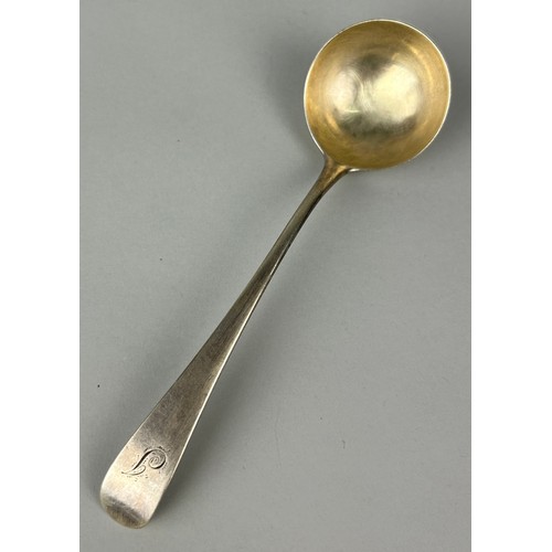 148 - A GEORGE III SILVER LADLE MARKED FOR GEORGE SMITH III AND WILLIAM FEARN,

Weight 54gms