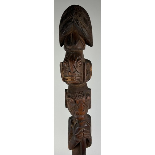 124 - TWO YORUBA DANCE WANDS,

63cm length and 60 cm length each