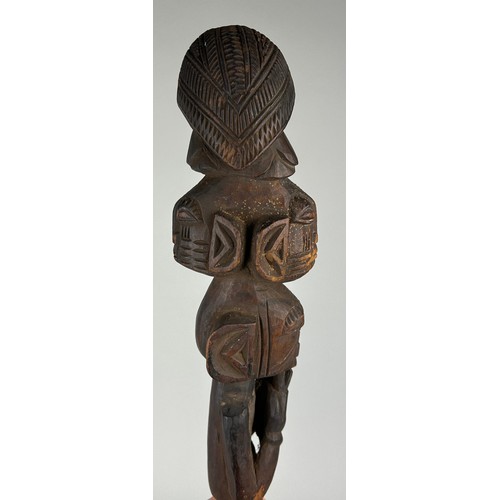 124 - TWO YORUBA DANCE WANDS,

63cm length and 60 cm length each