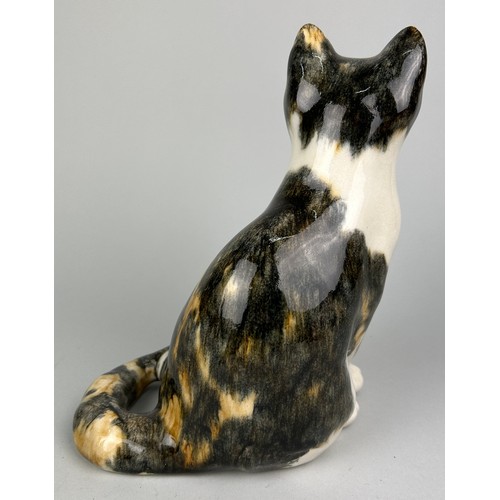 338 - A CERAMIC CAT WITH GLASS EYES POSSIBLY ITALIAN,

24cm H