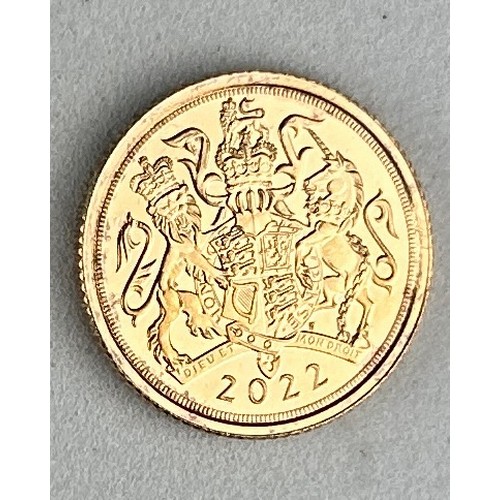 198 - A QEII 2022 GOLD QUARTER SOVEREIGN,

Weight 2.0gms