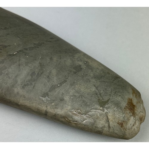 241 - A VERY LARGE AND FINE NEOLITHIC AXE PROBABLY LANGDALE TUFF, LAKE DISTRICT

British origin.

London p... 