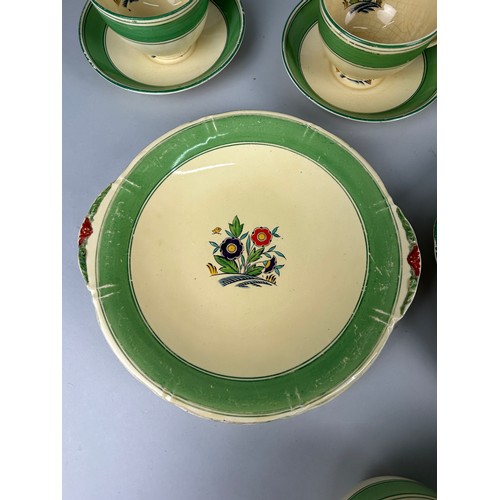 371 - A MINTON'S PART TEA SERVICE,

To include eight teacups, six side plates, eight saucers, two small di... 