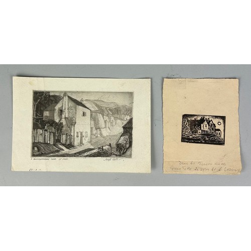 452 - TWO ETCHINGS BY JOSEPH WEBB, 

Largest etching measures 14.5cm x 10cm, sheet a little larger. 

Smal... 