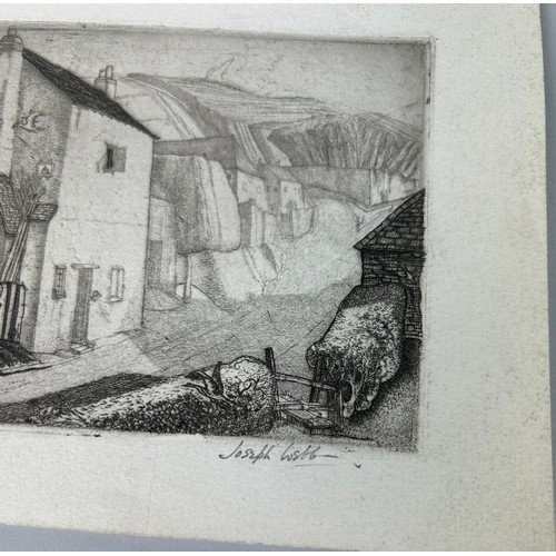 452 - TWO ETCHINGS BY JOSEPH WEBB, 

Largest etching measures 14.5cm x 10cm, sheet a little larger. 

Smal... 