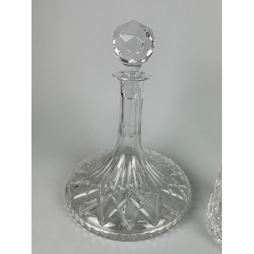 334 - A GROUP OF THREE GLASS DECANTERS,

Tallest 34cm H