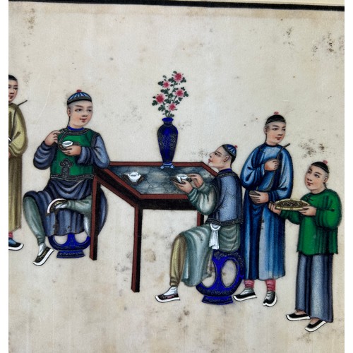 101 - AN OLD ALBUM WITH TWENTY TWO CHINESE PAINTINGS  ON RICE PAPER, 

Depicting various subjects: mostly ... 