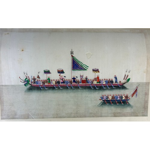 101 - AN OLD ALBUM WITH TWENTY TWO CHINESE PAINTINGS  ON RICE PAPER, 

Depicting various subjects: mostly ... 