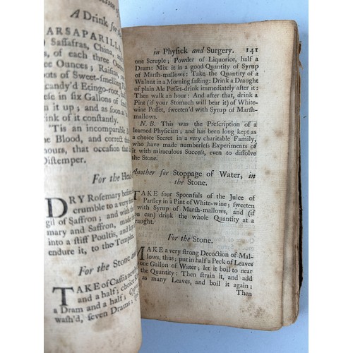 315 - A COLLECTION OF RECEIPTS IN COOKERY, PHYSICK AND SURGERY, PART II BY SEVERAL HANDS, SEVENTH EDITION ... 