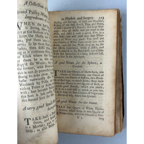 315 - A COLLECTION OF RECEIPTS IN COOKERY, PHYSICK AND SURGERY, PART II BY SEVERAL HANDS, SEVENTH EDITION ... 