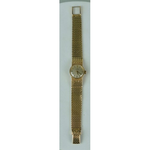 174 - AN OMEGA 9CT GOLD LADIES WRISTWATCH,

Weight: 22gms