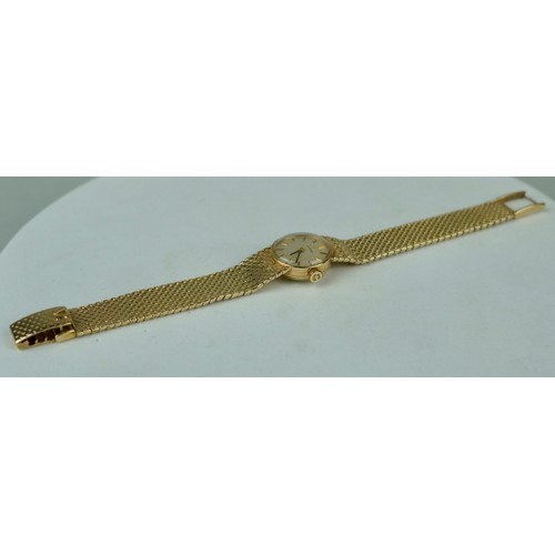 174 - AN OMEGA 9CT GOLD LADIES WRISTWATCH,

Weight: 22gms