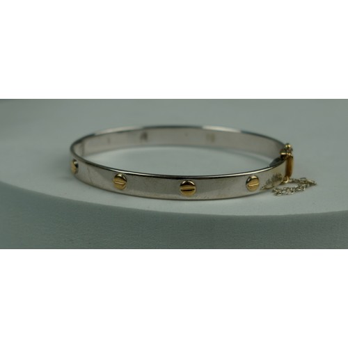 205 - PLATINUM & YELLOW GOLD BANGLE 

Weight: 19gms

63mm diameter